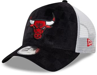 New Era Basketball Cap Chicago Bulls kariert Mesh Teamlogo Snapback Truckercap NBA Accessoire schwarz - One-Size