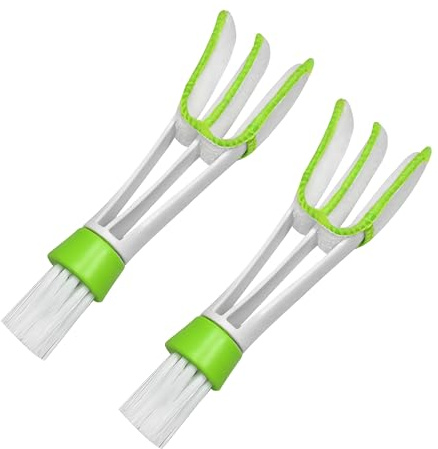 TUYOBG Car Air Vent Cleaning Brush, 2PCS Double-Headed Car Detailing Brushes for Air Conditioner Vent Outlet and Dashboard, Removable Car Duster Tool for Air Vent Gap Cleaning and Dust Removal