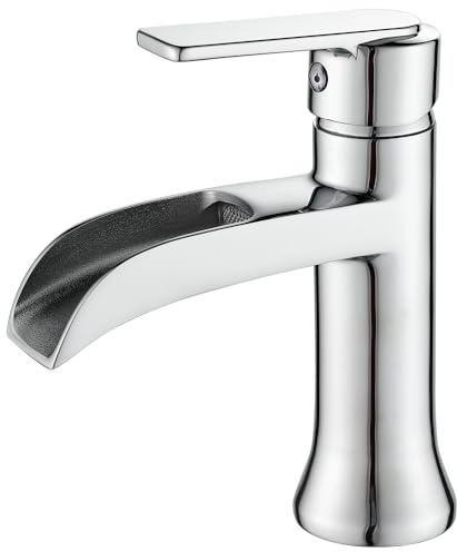 Maynosi Mono Bathroom Basin Mixer Tap, Bathroom Sink Tap Waterfall Spout