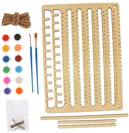minkissy Wooden Jewelry Storage Rack Hanging Earring Display Necklace Bracelet Holder Jewelry Organiser for Home Bedroom