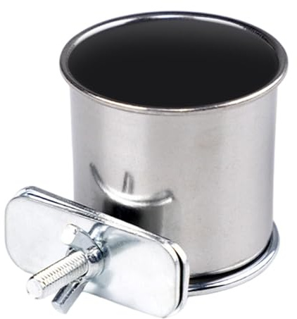 KiBcsLic Vogelfütterungsschale, Vogelkäfig Tasse, Abnehmbar, Vogelkäfig, Wasserzufuhr, Futternapf für Papageien, Unzertrennliche, Wellensittiche, Nymphensittic, Durchmesser 5.5 cm