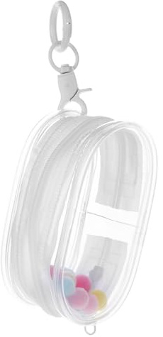 YARNOW Högtransparent PVC Dockväska med Dubbla Dragkedjor och Nyckelring Minimalistisk Design för Samlardockor Bärbar Rund Form för Enkel Visning och Förvaring