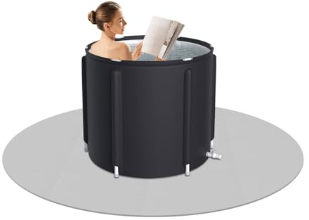 Tapis de protection de sol pour piscines extérieures, tapis de sol avec 12 mm d'épaisseur et surface antidérapante et rembourrage en EVA, 196 x 196 x 1,2 cm, pour jacuzzi ronds et piscines extérieures