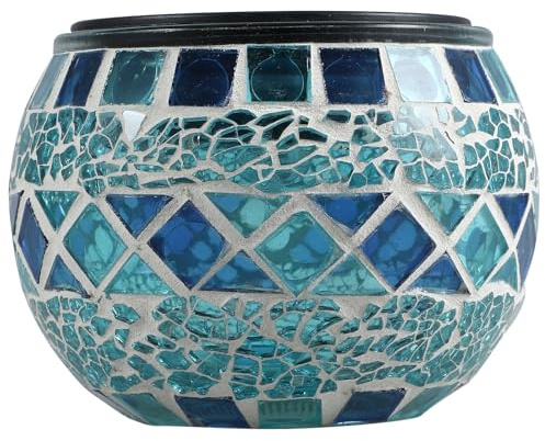 FOMIYES Lampada Decorativa Solare da Giardino Sfera di Vetro Luminosa, Luce Solare per Esterni Effetto Mosaico, Illuminazione Esterna per Cortile e Patio