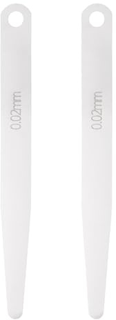 QUARKZMAN 2 Pezzi Spessimetro Metrico 0.02mm Spessimetro A Lamella Singola Ovale 3CR-13 Acciaio Inossidabile Strumento Di Misurazione Intervallo Per Riparazione Valvola Chitarra Spark Plug
