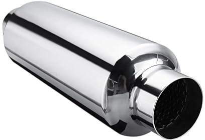 HTUHBCX Doble Terminal Escape Resonador De Silenciador De Turbina De Escape De Acero Inoxidable Universal Entrada De 2,5 Salida De 2,5 63mm Punta Escape
