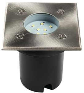 5er Set LED Bodeneinbauleuchte Bodeneinbaustrahler 1W 14LED quadratisch inkl. Montagedose für innen und Außen IP54