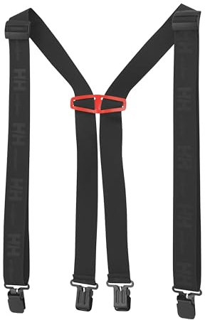 Helly Hansen Workwear Unisex Logo Suspenders, 990 Black, 79523