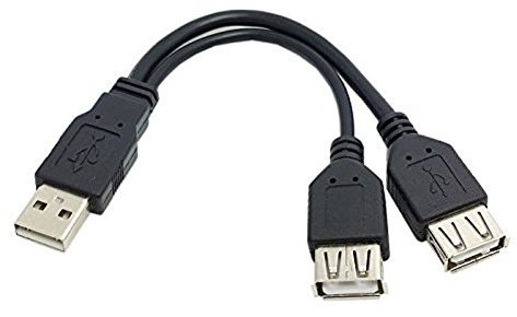 SmartEra® 20 cm USB 2.0 A Male Plug to 2 Dual USB A Female Jack Y Splitter Hub Adapter Extension Cable