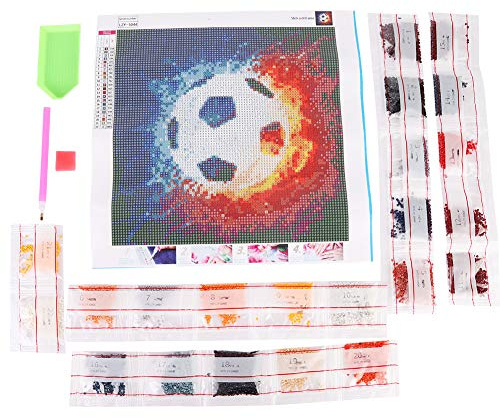 Diamond Painting Fotboll Mönster DIY Diamond Målning Kit 5D Full Borr Broderi Målningar Bilder Hantverk för vuxna och barn