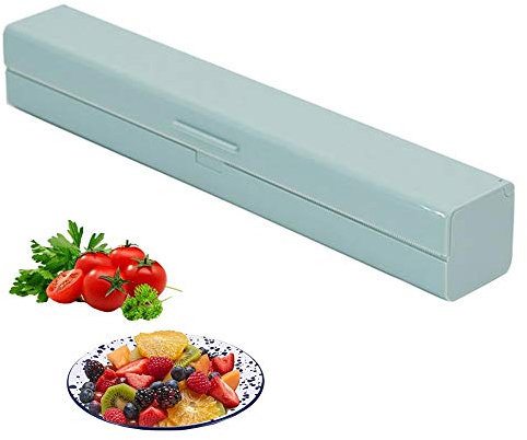 LWZko Wrap Dispenser & Cutter for Cling Film, Tin Foil - 5 x 5 x 32 cm PP Plastic for Home Kitchen, Restaurant (Green)