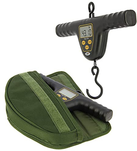 DNA Leisure NGT XPR Schwarz oder Camo T-Bar Digital 50 kg Wiegewaage und Schutzhülle für Karpfen-Grobangeln, Schwarz
