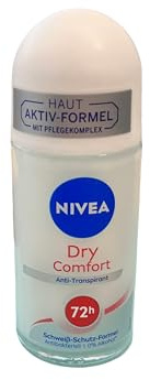 Nivea Lot de 4 déodorants anti-transpirants Dry Comfort à rouler pour femme - 50 ml - Protection maximale de la transpiration pendant 48 heures - Limiting Bacterial Spread avec système DryPlus -