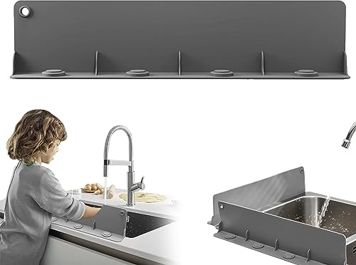 Küchenspüle Spritzschutz, 17,3 Silikon Wasser Spritzschutz wasserdicht Wasserhahn Matte wiederverwendbare Waschbecken Backsplash Protectors für Küche Waschbecken Zubehör, Bad Waschbecken