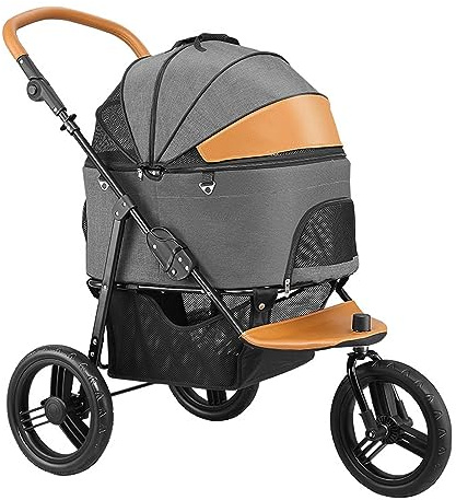 Sac de transport pliable pour chiens et chats de petite et moyenne taille, chariot de voyage portable avec 3 roues, grand espace, sac de transport amovible, poignée réglable, panier de rangement,
