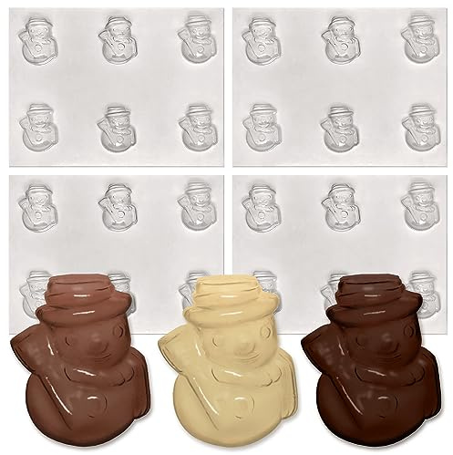 Christmas Chocolate Snowman Moulds - 10g - Packs of 6, 12 or 24 - Christmas Cake Decorations (24 Moulds)
