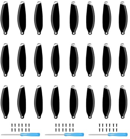 Tosiicop Propeller für DJI Mini 4K, Mini 2 SE, Mini 2, Mini SE 24Pcs Ersatzpropeller Blätter Geräuscharm 4726FM Luftschrauben Mini 2 SE Drohnenzubehör Exklusive Schrauben & Schraubendreher Silberne