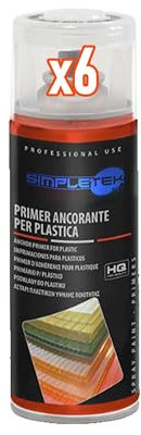 SIMPLETEK - 6 Spraydosen Lack zur Oberflächenbehandlung | Grundierung Verankerung Metall Kunststoff | Rostschutz 400ml