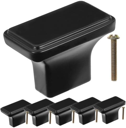 SOESFOUFU 6stücke Zinklegierung Schrankgriff Teiliges Schwarze Rechteckige Möbelgriffe Für Schränke Und Vintage Stil Langlebig Und Installieren