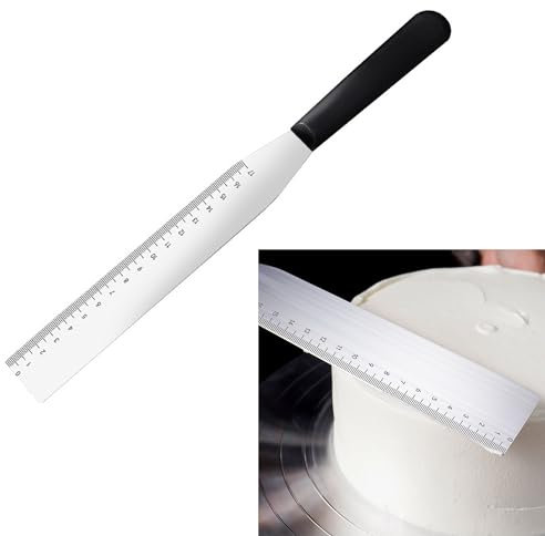 OHYER Spatola Professionale per Pasticceria Coltello Paletta Glassa per Creare Crema al Burro per Diverse Forme di Pettine e Decorazione per Bordi delle Torte Strumento di Finitura Fai da Te (Nero)