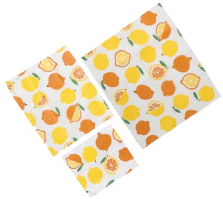Didiseaon 3pcs Beeswax Paper Organic Cotton Fabrics Packing Cloth Wrapping -Friendly Food Wraps Reusable Food per Reusable s Cheese Beeswax s Yellow