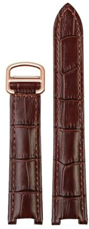 MBUIOPJ Compatibile con Cartier PASHA Fibbia pieghevole Cinturino for orologio Pelle di mucca Uomo Donna Cinturino for orologio 21x15m 20x12mm 18x10mm Accessori for cinturini da polso(Brown rose gold,