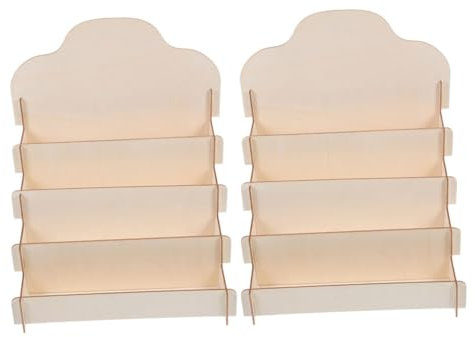 SOLUSTRE Présentoir à Cartes de Vœux en Bois à Gradins, 2 Pièces