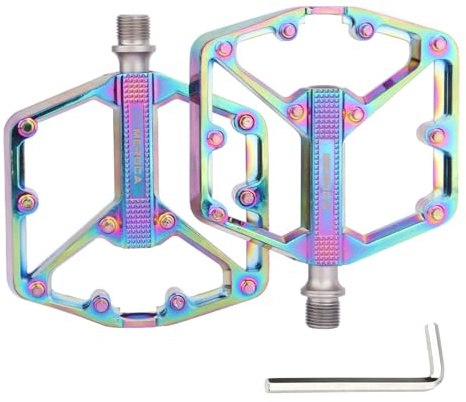Yongness 3-lagers cykelpedal, lätt aluminium halkfri cykelpedal, 9/16 tum universell passform för landsvägscyklar, mountainbikes, lätt att installera, hållbar och tyst design (färg)
