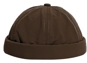 YAMEE Docker-keps herr lätt snabbtorkande, dockmössa herr vattentät, beanie herr mjuk, matrosmössa unisex andningsbar, sjömansmössa herr retro, hamnhatt (kepsens omkrets: 56–58 cm), BRUN, one size