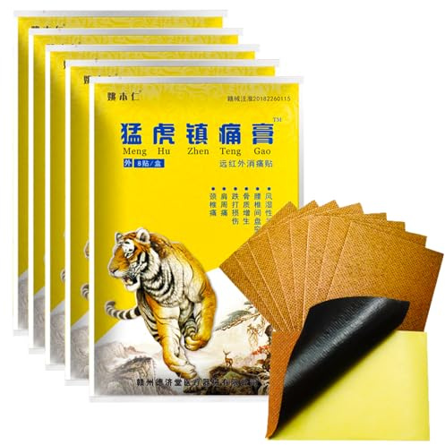 Chinese Tiger Patches - 40Pcs Tiger Plaster, Back Pain Relief Patch Heat Patches for Muscle Joint of Knee Neck Shoulder 5 Packs 8 Each