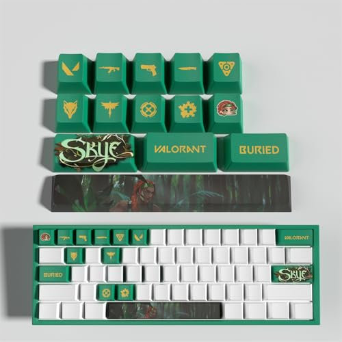 Valorant Skye 14 tangentkåpor OEM-profil, PBT OEM-profil, sublimeringslayout, kompatibel med de flesta mekaniska tangentbord (8)