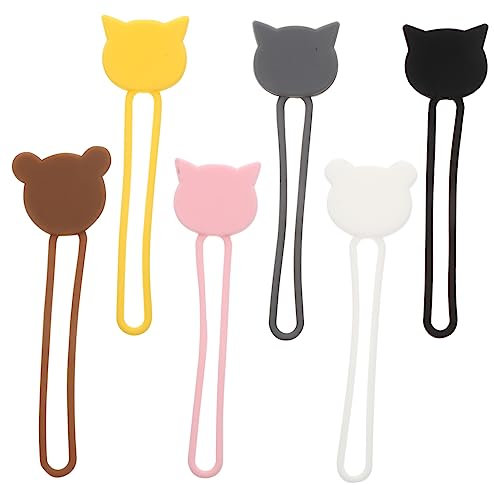 Vaguelly 6pcs Silicone Cord Clips Hide Wires Cable Ties for USB Headphone Data Cord Holders for Home Office