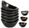 BAIFULAI Schwarz Dipschalen 6er Set, 60ml Stapelbare Dip Schälchen Set, Keramik Schälchen, Kleine Schälchen, Tapas Schalen Set für Charcuterie Board Sushi, Tomatensauce, BBQ, Party Zubehör