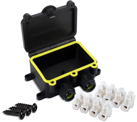 Innfeeltech 1 pièce Boîte de jonction électrique étanche, Outdoor étanche Boîte de jonction de câbles LF-2068-2H, 2 voies pour fils de 3.5 à 10mm de diamètre