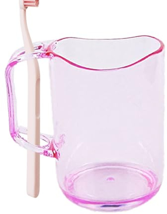 Bicchiere per risciacquo del bagno, bicchiere riutilizzabile per collutorio, elegante tazza con impugnatura sagomata per una facile maneggevolezza, squisito portaspazzolino per lavandino del bagno