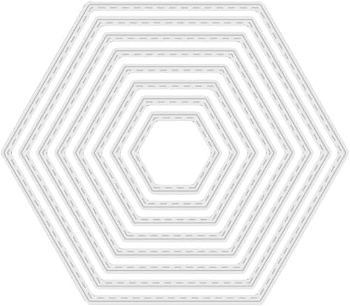 8 Stück Hexagon Hintergrund Stanzformen Metall Hexagon Stanzformen Prägeschablonen für Thanksgiving Weihnachten Grußkarte Papier DIY Handwerk Dekoration Kartenherstellung Scrapbooking Kunst
