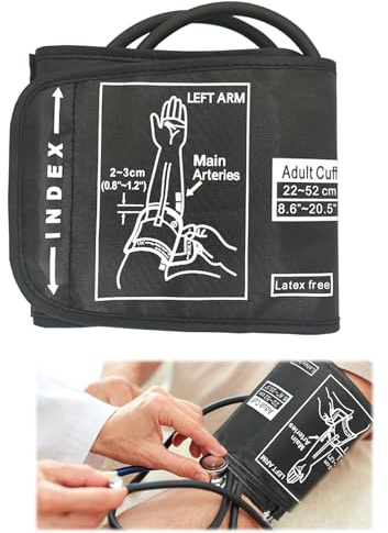 Brazalete de presión arterial extra grande, brazo grande de 22 a 52 cm, puño ajustable XL grande para Omron, monitores de presión arterial universales, puño grande para puño de presión arterial XL