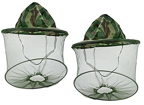 AEIOFU Beekeeper Hat Veil Mask Anti Bee Mosquito Bug Fly Hat Face Protection Equipment with Net Mesh for Outdoor Fishing Camouflage 2PCS Bee with Veil Beekeeper Mask Mosquito