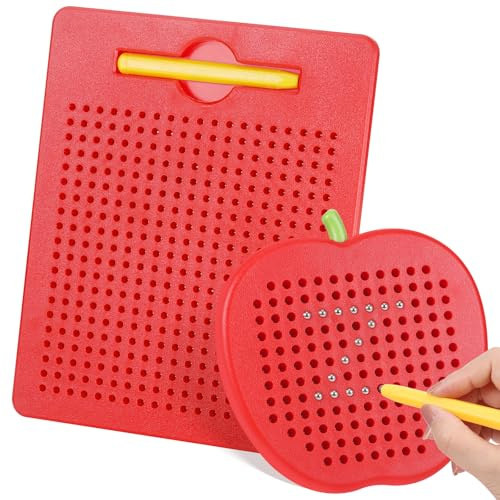 Starvortex 2 Stück Magnetische Zeichentafel für Kinder, Langlebig ABS Magnettafel Kinder mit Magnetstift, Bildungsspielzeug Magnetspiel, Magnetic Drawing Board Zeichnen und Schreiben