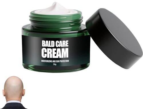 Crema para la Calvicie,Cuidado de la Calvicie para Hombres,Crema Cuidado del Cuero Cabelludo,Hidratante y Humectante,Textura Ligera que Absorbe Rápidamente para Cabezas Calvas,Barbas y piel Rostro