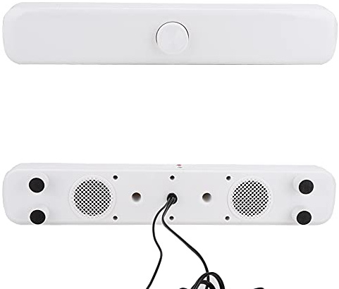 Lazmin112 Enceinte Multimédia, SADA Enceinte DE Table MUTIMÉDIA Let ORDININAUR PC Portable avec Double Haut-PARTEUR (White)