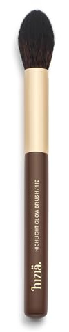 HIZIÄ Pinceau illuminateur 112 Highlight Glow - Pinceau professionnel pour highlighter - Poils végétaliens ultra-fins - Finition brillante précise et naturelle - Idéal pour les pommettes, le nez et