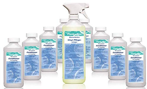 Fluid-Tec 8 x 250ml Wasserbett Conditioner Konditionierer für Wasserbetten Aller Hersteller Plus 1 x 500ml Vinyl Pflegereiniger mit Citrusduft