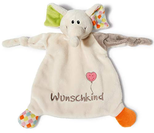 NICI Schmusetuch Hund ‚Elefant´ 25x25 cm – Elefant Schnuffeltuch ab 0+ Monaten – Kuscheltuch für Babys & Kleinkinder – Baby Kuscheltier / Schnuffeltuch – Baby Schmusetuch für Mädchen & Jungen – 40038