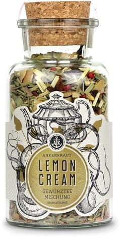 Ankerkraut Lemon Cream, Gewürz-Tee-Mischung, 100g im Korkenglas, für Chai-Liebhaber, Tee loose, Balance für Körper & Geist, für etwa 8 Liter