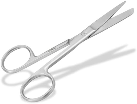 Bastelschere Papierschere Edelstahl mit gerader spitz runder Schnittfläche | Mehrzweckschere Allzweckschere zum Basteln, Haushalt und Büro 10,5 cm