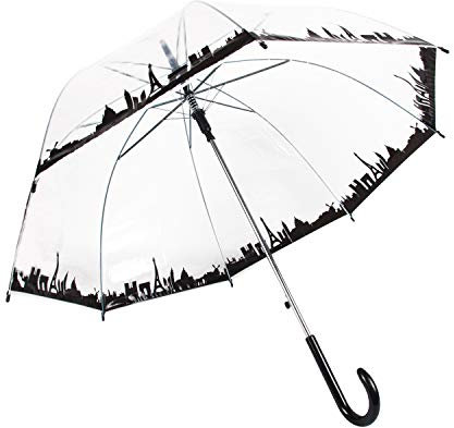 Lancoon Parapluie transparent transparent en forme de dôme pour mariage, b, moyen, Classique