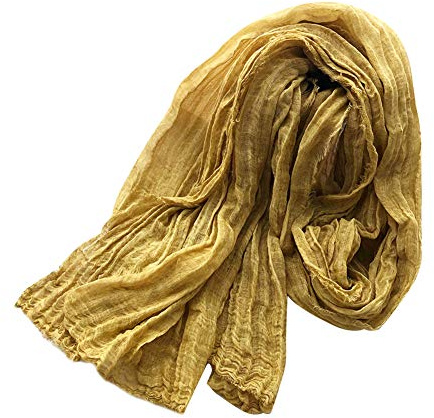 Asudaro Damen Schal Halstuch Tuch Baumwollschal Schultertuch Schal Scarf Stola Quadratischer Deckenschal für Frühling Sommer Ganzjährig,180cm*67cm Gelb