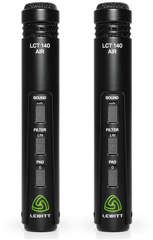 LEWITT LCT 140 AIR Stereopaar Kleinmembran Kondensatormikrofone | Stereopaar mit schaltbarem AIR Modus für Overheads und Akustikinstrumente