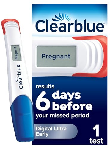 Clearblue Pregnancy Test, Digital Ultra Early Detection (10 mIU/ml), Results 6 Days Early, 1 Digital Test, Packaging May Vary